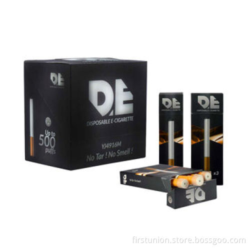 500 puffs max vapor disposable e cigarette, YJ4916M with simulated ash lampshade, CE and RoHS marks